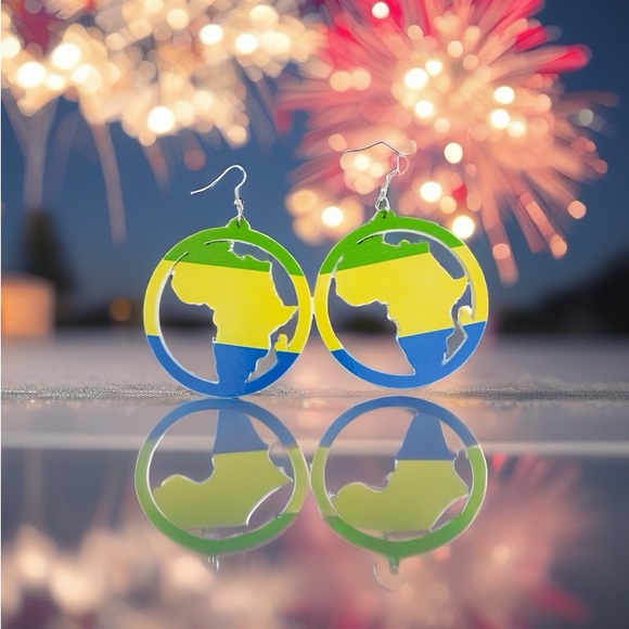 Vibrant Earth-Inspired African Dangle Earrings – Boho Statement Jewelry - Picture 3 of 6